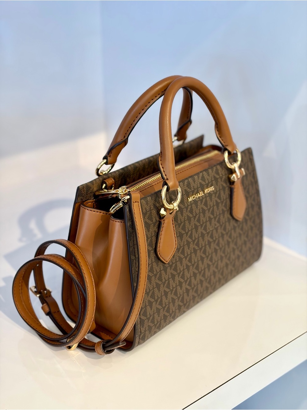 Michael Kors Marilyn Small Signature Logo Satchel Messenger Crossbody Bag - Picture 5 of 16